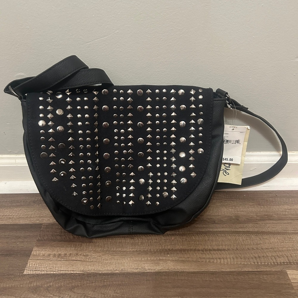 Olsenboye Stud Hobo Crossbody Bag One Size Black New Studded Grudge Streetwear